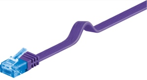 Patch cord Cat 6A UTP plat, 5m, Cu ,maro Goobay - Img 5