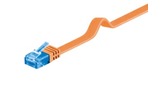 Patch cord Cat 6A UTP plat, 7m, Cu, portocaliu Goobay