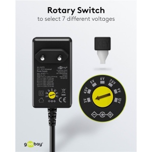 Alimentator universal 3 V - 12 V, max. 7.2 W, 0.6 A Goobay - Img 4