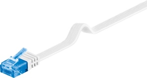 Patch cord Cat 6A UTP plat, 15m, Cu ,alb Goobay