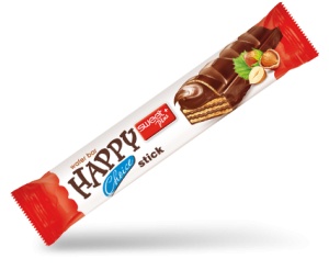 12 buc X 32 gr BATOANE HAPPY CHOICE STICK cu cremă de alune invelite in ciocolata
