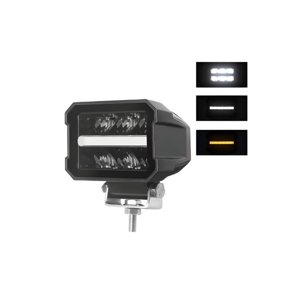 Proiector Auto LED Universal cu DRL Alb și Portocaliu, 12V-24V