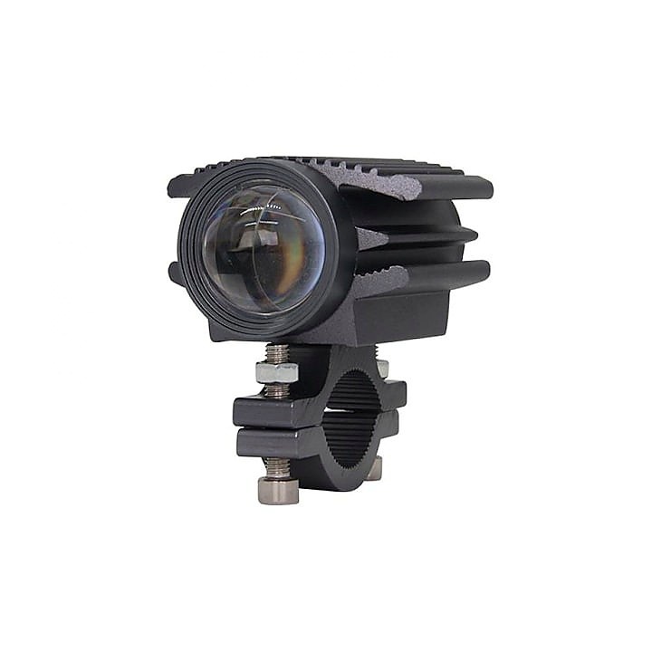 Proiector LED Motocicletă cu 2 Faze, Alb 6200K + Chihlimbar 3000K, Design Avion