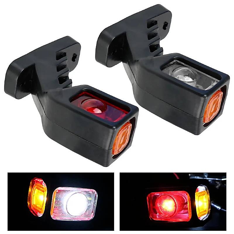 Set 2 Lămpi Gabarit LED Tip Coarne 13 cm, 12V–24V, Alb/Roșu, Montaj Universal