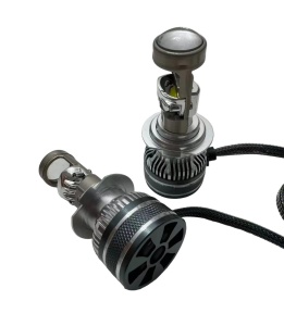 Becuri LED H7 cu lupă A10 CANBUS 200W 23000LM – Iluminare HD Focalizată, 6000K, Fără Eroare