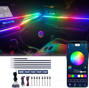 Benzi LED ambientale auto flexibile cu montaj rapid fara modificari