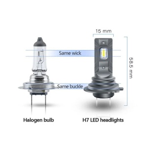 Comparatie bec halogen vs LED H7 – lumina mai puternica si consum redus