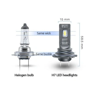 Comparatie bec halogen vs LED H7 – lumina mai puternica si consum redus