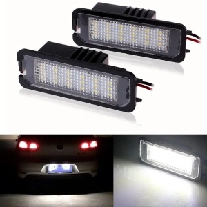 Detaliu conector si cablaj lampi LED numar VW plug and play