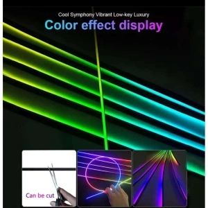 Bandă LED ambientală auto RGB cu efect dinamic multicolor pentru iluminare interioară
