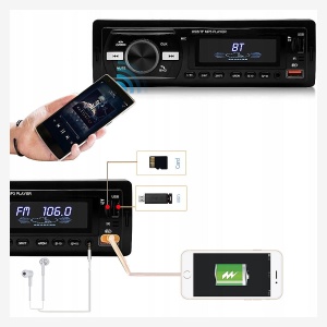 Conectivitate Bluetooth și redare multimedia prin USB, TF și AUX pentru MP3 playerul auto Tucrim.