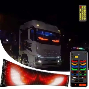 Panou luminos LED cu efect ochi roșii – design unic pentru camion și auto tuning