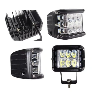 Colaj cu detalii constructive ale proiectorului LED bicolor Tucrim, inclusiv carcasa, radiatorul și configurația LED-urilor.