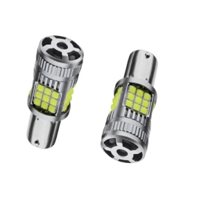 Set 2 Becuri LED P21W BA15S 1156 – 30W, 2800LM, 6000K Alb Rece, Ventilator Integrat