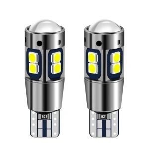 Set 2 Becuri LED T10 cu Lupă Canbus 16W 2800LM – Iluminare Puternică și Focalizată