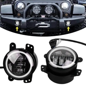 Proiector LED auto de 98 mm cu DRL alb rece și semnalizare galbenă, potrivit pentru prezentarea designului modern și a funcțiilor multiple într-un singur corp. 