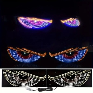 Lumini LED Devil’s Eye Auto USB – Set 2 Panouri Rigide, Roșu, Albastru, Portocaliu, pentru Mașină și Camion