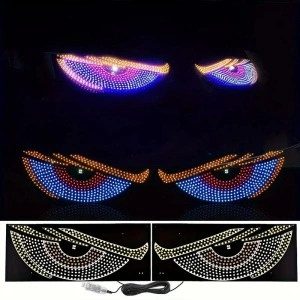 Lumini LED Devil’s Eye Auto USB – Set 2 Panouri Rigide, Roșu, Albastru, Portocaliu, pentru Mașină și Camion