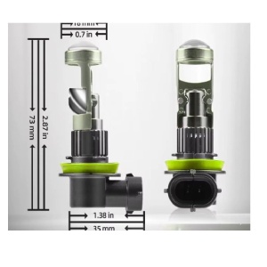 Set becuri LED H11 cu lupă 280W 6500K – lumină puternică +300% și fascicul perfect focalizat