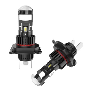 Set 2 becuri LED H4 cu lupă PRO 200W 6500K – iluminare focalizată HD și vizibilitate maximă