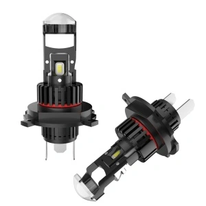 Set 2 becuri LED H4 cu lupă PRO 200W 6500K – iluminare focalizată HD și vizibilitate maximă