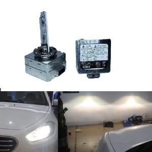Becuri xenon D1S 6000K pentru faruri auto, cu soclu metalic și construcție solidă pentru înlocuire rapidă și sigură.