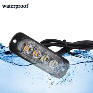 Set de lămpi stroboscop LED galbene pentru auto, cu design compact și lumină puternică pentru semnalizare eficientă.