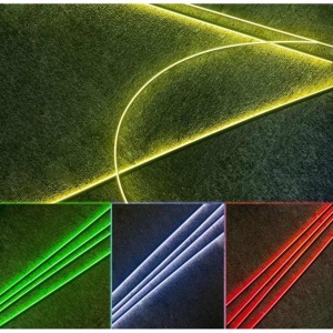 Bandă LED neon flexibilă RGB pentru interior mașină, ideală pentru montaj discret pe bord, uși și contururi interioare.