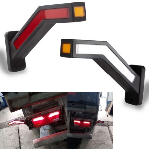 Set 2 Lămpi Gabarit LED Stânga Dreapta 12V-24V, Lumină Albă Roșie Galbenă, Semnalizare Dinamică, pentru Camion Remorcă Trailer