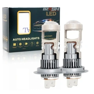 Set complet 2 becuri LED H7 cu lupă – upgrade ideal pentru iluminare auto