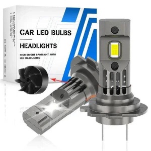 Set 2 Becuri LED H7 Mini cu Ventilator 6500K 12.000LM – Plug & Play