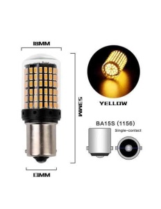 Bec LED BA15S vedere laterală, design compact și eficient pentru semnalizare