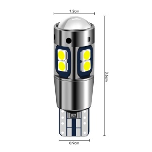 Set becuri LED T10 cu lupă Canbus iluminare puternică și montaj rapid