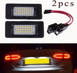 Set 2 Lampi LED Numar Audi CANBUS Fara Eroare Bec Ars A1 A3 8V A4 B8 A5 A7 TT Q3 Q5 Lumina Alba