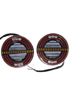 Lampi spate LED rotunde universale pentru trailer si utilaje agricole, montaj rapid