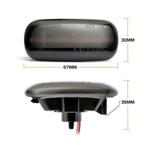 Dimensiuni semnalizare laterală Audi, imagine utilă pentru verificarea compatibilității înainte de instalare.