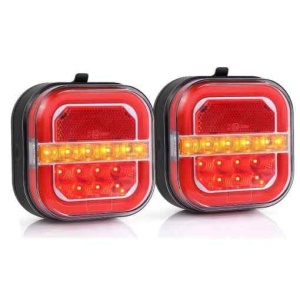 Set 2 Stopuri Spate LED 4 Funcții 12V-24V pentru Remorcă, Camion, Rulotă – Iluminare Completă Siguranță