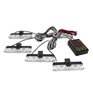 Set 4 stroboscoape cu 4 LED-uri, lumină galbena și telecomandă