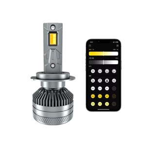Bec LED auto H7 K13 cu control Bluetooth din aplicație pentru reglaj lumină