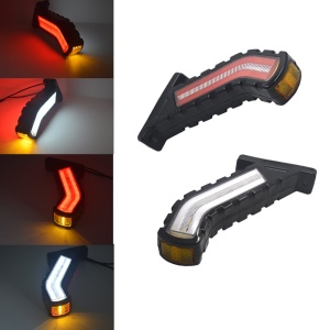 Set Lămpi Gabarit LED Coarne Alb-Roșu 12V-24V cu Semnalizare Dinamică – Camion, Remorcă, Trailer