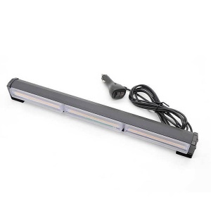 Vedere din unghi a barei girofar LED cu design slim și cablu lung pentru alimentare la 12V.