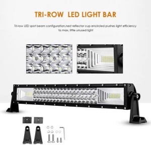Kit de montaj pentru bară LED off-road 270W, cu suporturi și accesorii incluse pentru fixare sigură și instalare corectă.