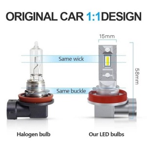 Diferență clară între bec halogen și LED H11 – vizibilitate superioară