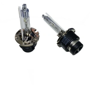 Becuri xenon D2S 35W cu lumină alb rece, prezentate clar pentru a sublinia tipul de produs și utilizarea în faruri auto compatibile.