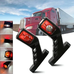 Exemplu de utilizare pentru camion, remorcă sau semiremorcă, cu evidențierea luminii albe, roșii și portocalii laterale.