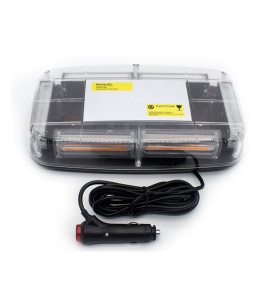 Lampa girofar LED 36W 12–24V, 15 funcții stroboscopice, magneți cu protecție, mufă brichetă, sticlă transparentă