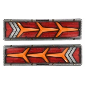 Set 2 Lămpi LED Spate Triunghi 12V/24V – Stop, Semnalizare și Poziție – Remorcă, Camion, Trailer