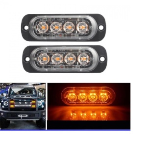 Stroboscop LED galben cu iluminare intensă, potrivit pentru aplicații de avertizare pe autoturisme, SUV, utilaje și vehicule comerciale.