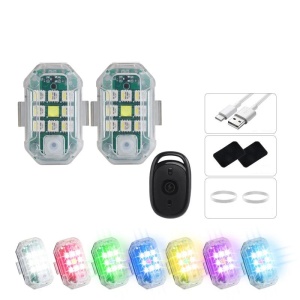 Stroboscoape LED Wireless TUCRIM cu Telecomandă și Acumulator – Set 2 Bucăți, Magnetice, pentru Mașină, Bicicletă, Motocicletă