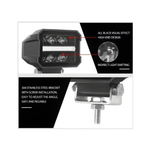 Detaliu proiector auto LED universal cu suport de prindere reglabil și construcție robustă.
